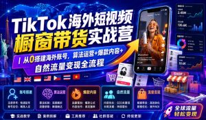 TikTok海外短视频橱窗带货实战营｜从0搭建海外账号，算法运营+爆款内容+自然流量变现全流程-聚富社