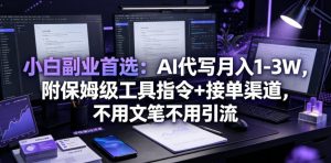 小白副业首选:AI代写月入1-3W,附保姆级工具指令+接单渠道,不用文笔不用引流【揭秘】-聚富社