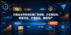 万相台无界系统化推广特训营VI0.0,少花冤枉钱,精准引流、打爆新品、稳提投产(全程录音+字幕)-聚富社