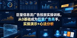 巨量信息流广告投放实操训练,从0基础成为巨量广告高手,实操演示+心法分析-聚富社