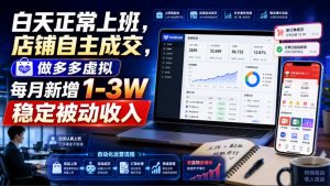 白天正常上班，店铺自主成交，做多多虚拟每月新增1-3W稳定被动收入【揭秘】-聚富社