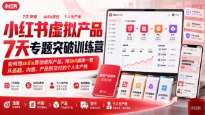 小红书虚拟产品7天专题突破训练营，如何用skills原创虚拟产品，用Skil搭建一套从选题、内容、产品到交付的个人生产线-聚富社