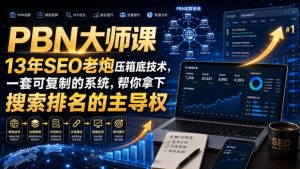 PBN大师课13年SEO老炮压箱底技术,一套可复制的系统,帮你拿下搜索排名的主导权【原创双语字幕】-聚富社