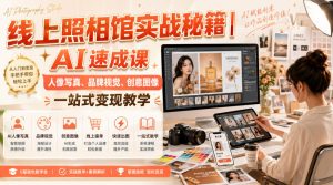 线上照相馆实战秘籍|AI速成课,人像写真、品牌视觉、创意图像一站式变现教学-聚富社