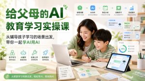 给父母的AI教育学习实操课,从辅导孩子学习的场景出发,带你一起学AI用AI-聚富社