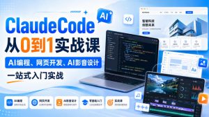 ClaudeCode从0到1实战课,AI编程、网页开发、AI影音设计一站式入门实战-聚富社