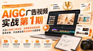 AIGC广告视频实战第1期，主流AI视频工具实操、品牌案例深度拆解、赛事参赛、作品集包装商业接单方面教程-聚富社