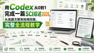 用Codex从0到1完成一篇SCI综述2026,从选题文献到投稿回复,完整全流程教学-聚富社