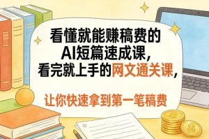 看懂就能賺稿费的AI短篇速成课,看完就上手的网文通关课,让你快速拿到第一笔稿费(更新8月)-聚富社
