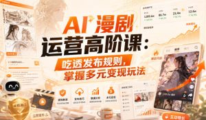AI漫剧运营高阶课:吃透发布规则,掌握多元变现玩法-聚富社