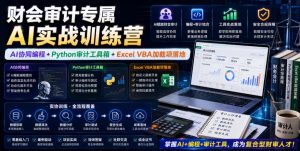 财会审计专属AI实战训练营|AI协同编程+Python审计工具箱+Excel VBA加载项落地(更新0816)-聚富社
