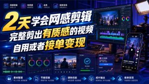 2天学会网感剪辑,完整剪出有质感的视频,自用或者接单变现-聚富社