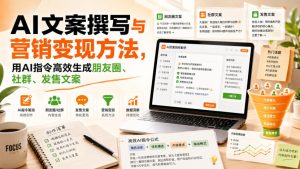 AI文案撰写与营销变现方法，用AI指令高效生成朋友圈、社群、发售文案-聚富社