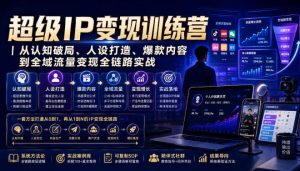 超级IP变现训练营|从认知破局、人设打造、爆款内容到全域流量变现全链路实战-聚富社