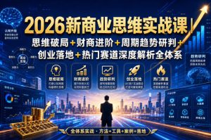 2026新商业思维实战课|思维破局+财商进阶+周期趋势研判+创业落地+热门赛道深度解析全体系-聚富社
