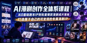 AI漫剧创作全体系课程|从0基础剧本IP到批量爆款漫剧成片落地,打造属于自己的可变现的专属漫剧IP-聚富社