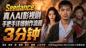 3分钟真人AI影视剧怎么做?SD 2.0手把手完整制作流程|Higgsfield 14天SD 2.0/2.5无限生成-聚富社