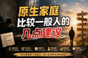 付费文章:给原生家庭比较一般人的几点建议-聚富社