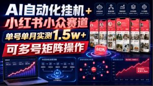AI自动化挂G+小红书小众赛道,单号单月实测1.5w+,可多号矩阵操作【揭秘】-聚富社