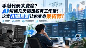 手敲代码太费命?AI帮你几天搞定数月工作量!这套AI编程课让你变身架构师!【原创双语字幕】-聚富社