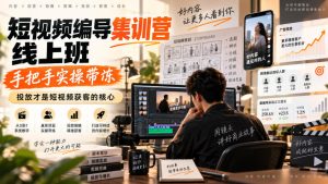 短视频编导集训营线上班，手把手实操带冻，投放才是短视频获客的核心-聚富社