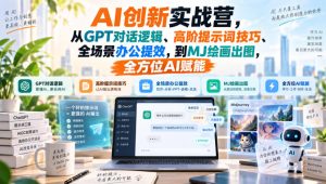 AI创新实战营，从GPT对话逻辑、高阶提示词技巧、全场景办公提效，到MJ绘画出图，全方位AI赋能-聚富社