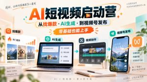 AI短视频启动营,从找爆款·AI生成·到视频号发布,零基础也能上手-聚富社