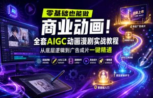 零基础也能做商业动画！全套AIGC动画漫剧实战教程，从底层逻辑到广告成片一键精通（更新0905）-聚富社