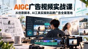 AIGC广告视频实战课|从创意脚本、AI工具实操到品牌广告全案落地-聚富社