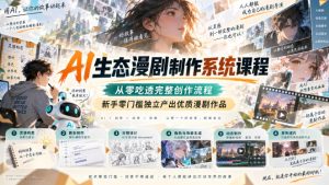 AI生态漫剧制作系统课程,从零吃透完整创作流程,新手零门槛独立产出优质漫剧作品-聚富社