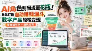 AI角色别当流量花瓶!教你打造自动賺钱漏斗,数字产品轻松变现(零基础可学+避坑指南)【原创双语字幕】-聚富社
