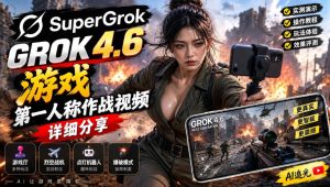 Grok 4.6也能做游戏？第一人称作战视频实测｜玩法详细讲解-聚富社