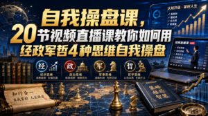 【无水印】自我操盘课，20节视频直播课教你如何用经政军哲4种思维自我操盘（更新0924）-聚富社