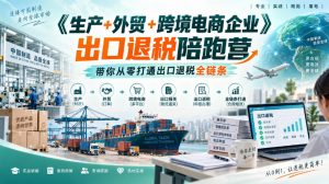 《生产+外贸+跨境电商企业》出口退税陪跑营,带你从零打通出口退税全链条-聚富社