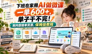 下班在家用AI做微课,一单600+,单子干不完!附内部接单资源,保姆级教程【揭秘】-聚富社