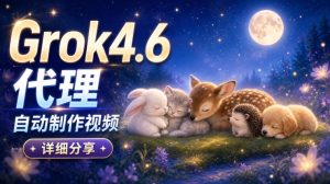 Grok 4.6代理自动制作视频!从提示词到成片全流程详细分享|AI Agent实操分享-聚富社