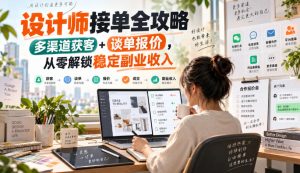 设计师接单全攻略-无水印，多渠道获客+谈单报价，从零解锁稳定副业收入-聚富社