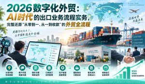 2026数字化外贸:AI时代的出口业务流程实务,完整还原”从零到一、从一到收款”的外贸全流程-聚富社