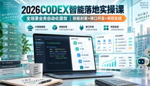 2026Codex智能落地实操课,全场景业务自动化提效,技能封装+接口开发+项目实战-聚富社