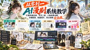 从零到一AI漫剧系统教学,打通风格定调、写文二创、人物场景出图、分镜配音、批量成片、热点涨粉全流程-聚富社