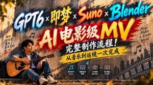 GPT6×即梦×Suno×Blender|AI电影级MV完整制作流程!从音乐到运镜一次完成!-聚富社