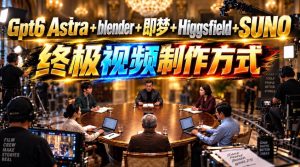 GPT-6 Astra+Blender+即梦+Higgsfield+Suno=终极视频制作方式!-聚富社