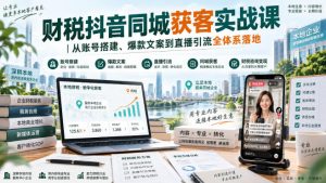 财税抖音同城获客实战课|从账号搭建、爆款文案到直播引流全体系落地-聚富社