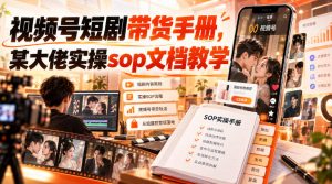 视频号短剧带货手册，某大佬实操sop文档教学-聚富社