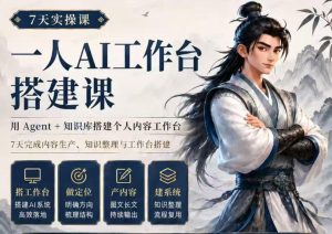 7天实操课一人AI工作台搭建课,用Agent+知识库搭建个人内容工作台,7天完成内容生产、知识整理与工作台搭建-聚富社