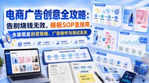 电商广告创意全攻略:告别烧钱无效,模板SOP直接用,全面覆盖创意策略、广告制作与测试系统【原创双语字幕】-聚富社