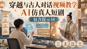 穿越与古人对话视频教学,AI仿真人短剧,包含提示词-聚富社