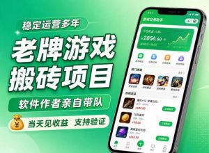 老牌游戏搬砖项目,超稳定可靠,软件作者亲自带队,当天见收益,支持验证【揭秘】-聚富社