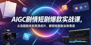 AIGC剧情短剧爆款实战课,从选题剧本到高清成片,解锁短剧副业新赛道(更新0906)-聚富社