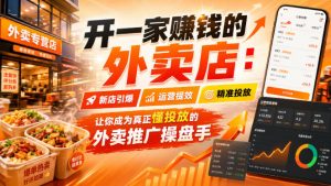 开一家賺钱的外卖店:新店引爆·运营提效·精准投放,让你成为真正懂投放的外卖推广操盘手-聚富社